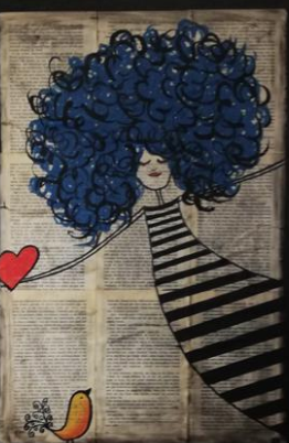 Bluehair holds heart